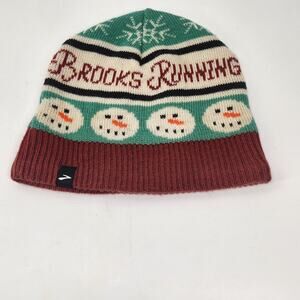 Brooks Running F22 Run Merry Pom Beani Heat Unisex Snowman Holiday Christmas